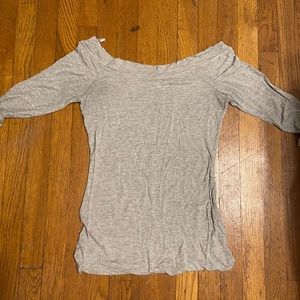 Gray off the shoulder top